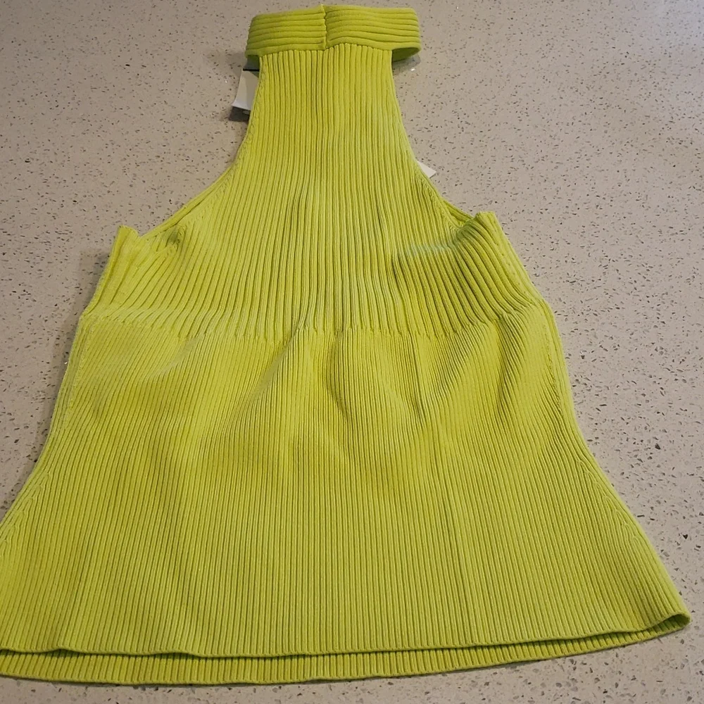 Jonathan Simkhai Andrea Rib Halter in Lime - Picture 13 of 15